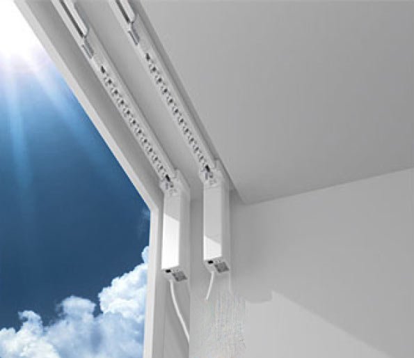 Double motorized curtains